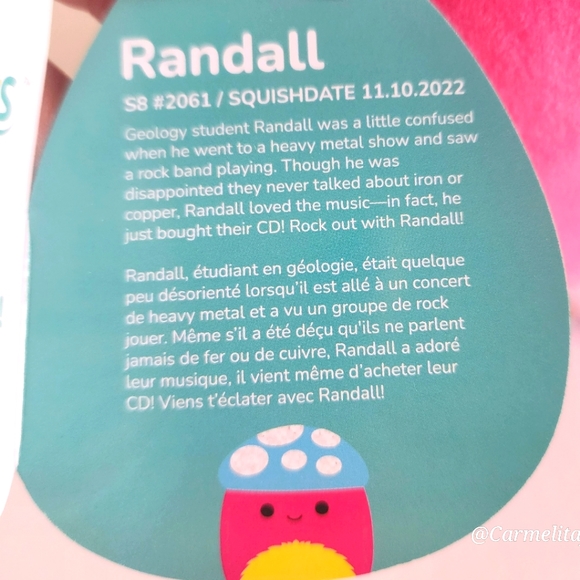 RANDALL 🍄 Blacklight Pink MUSHROOM Original Squishmallows by Kelly Toy ☆》NWT《☆ - Picture 4 of 7